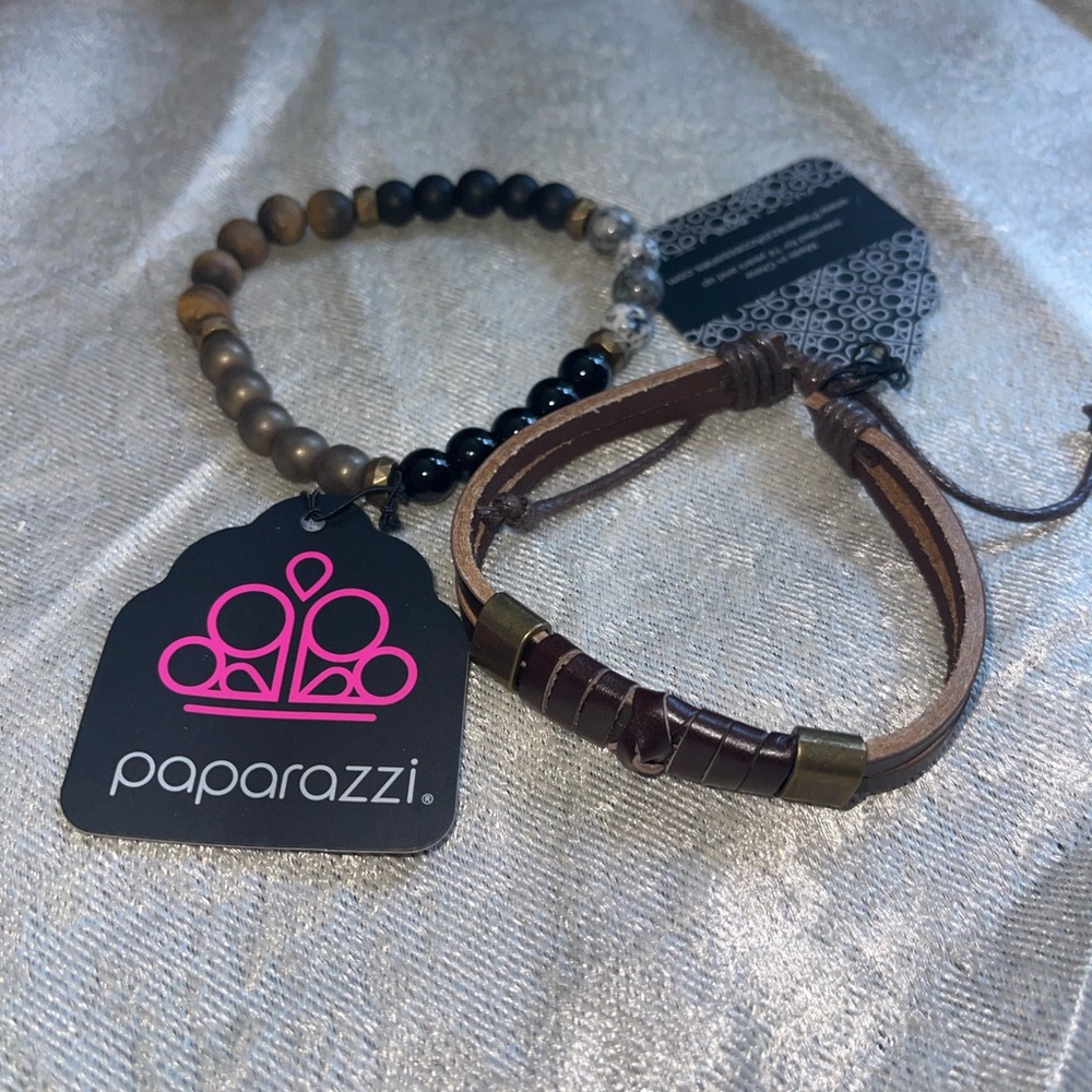 Paparazzi Beaded and Leather Bracelet Set